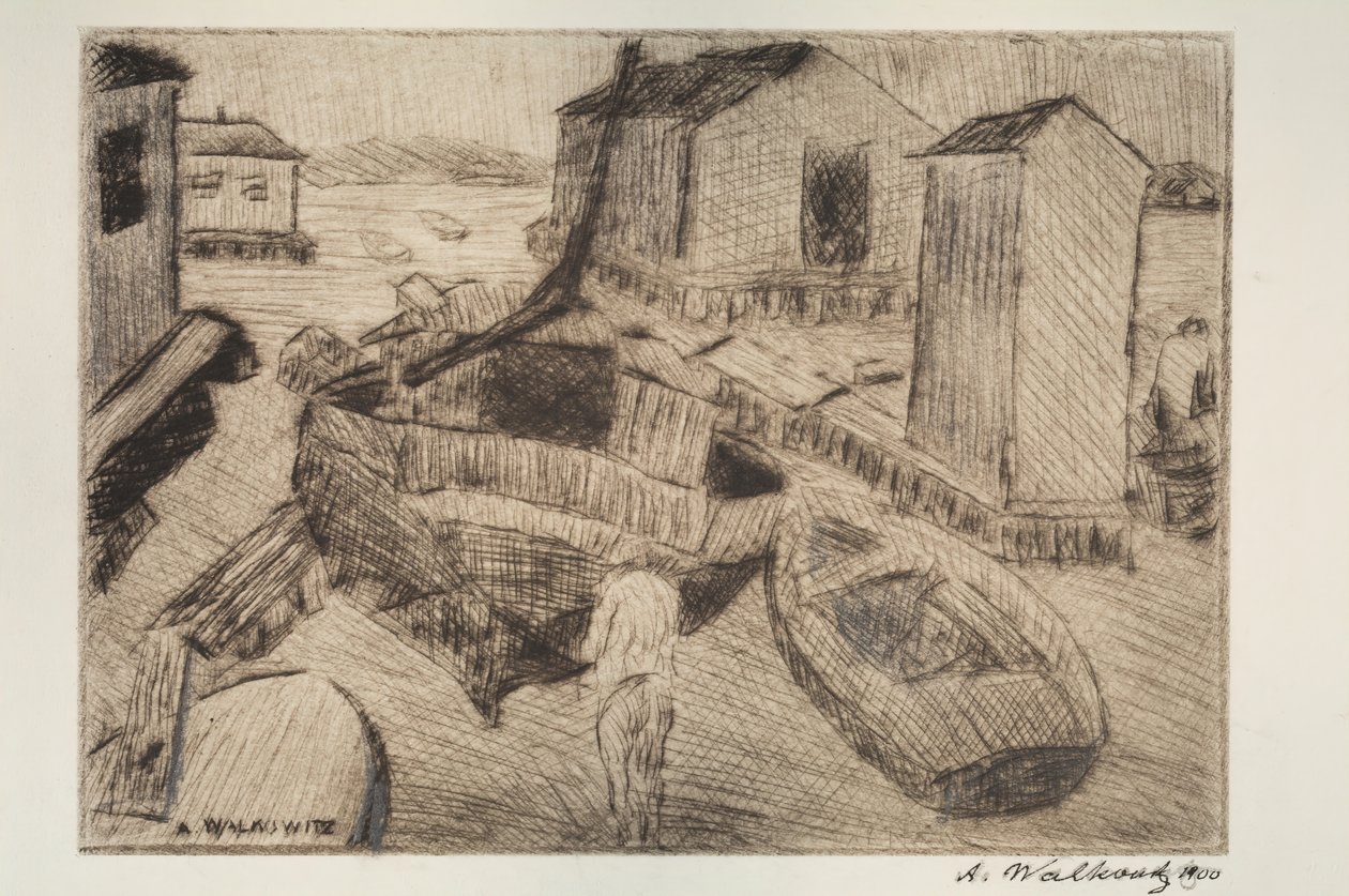 Scena di strada, edificio o ritratto da Abraham Walkowitz