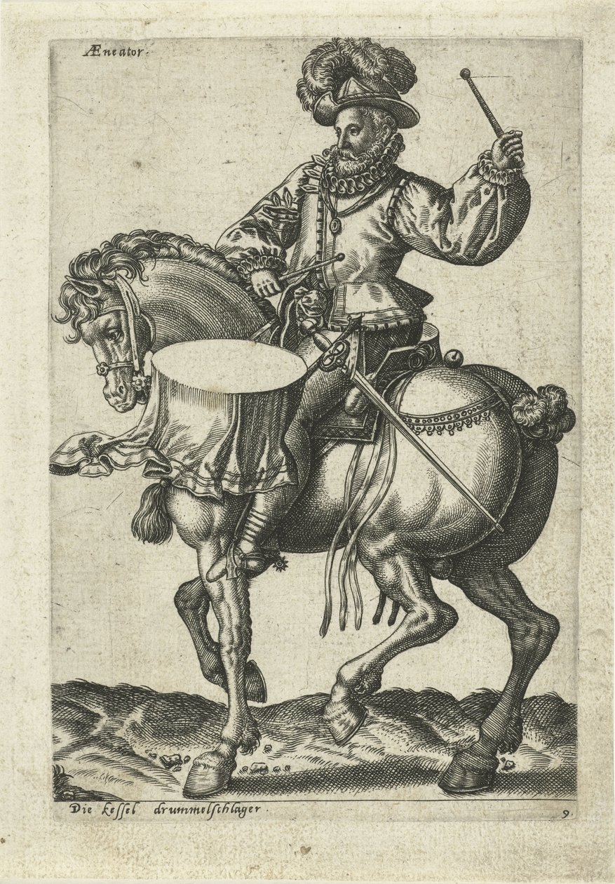 Tamburino tedesco a cavallo da Abraham de Bruyn (attributed to)