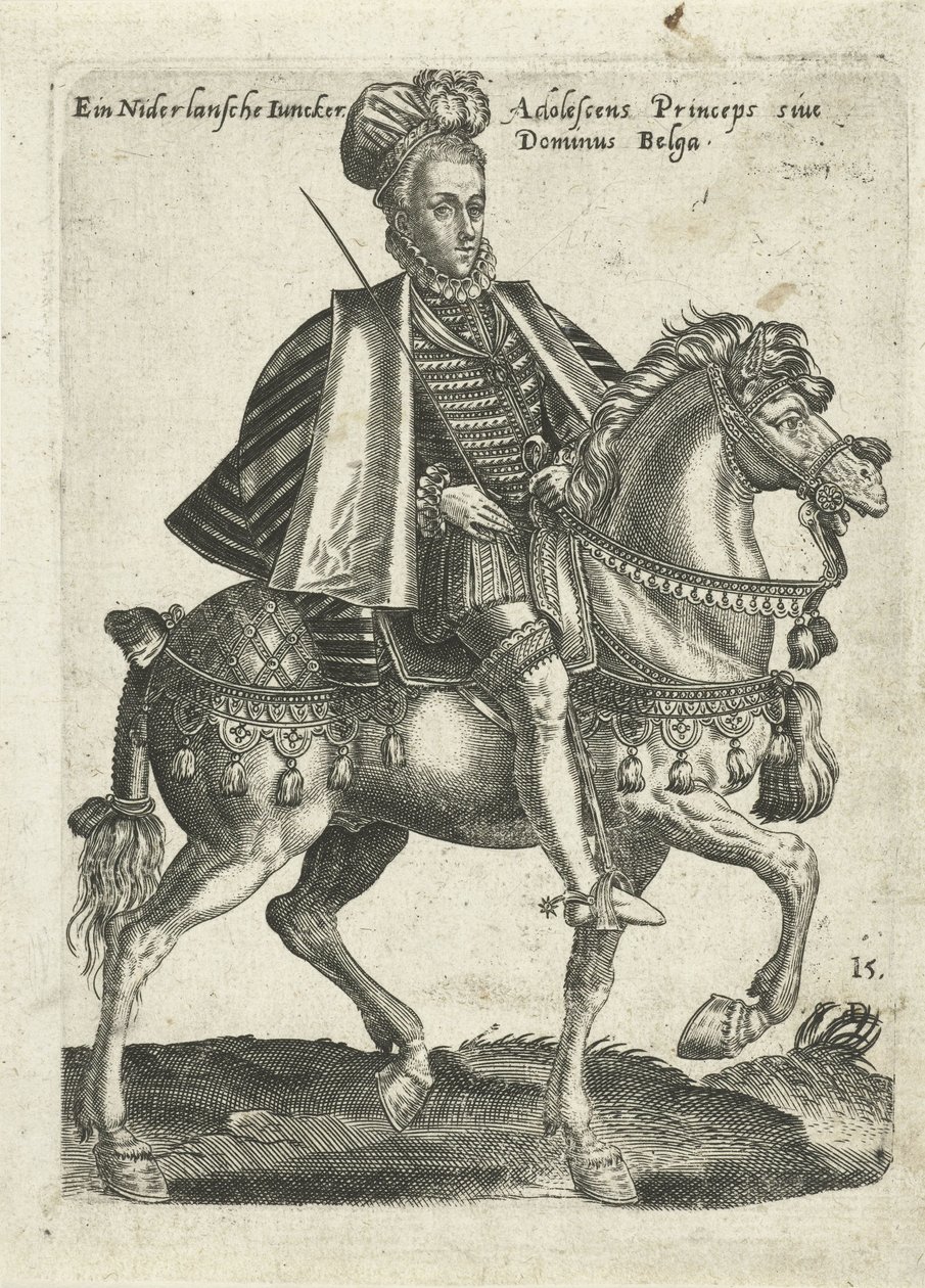Nobile olandese a cavallo da Abraham de Bruyn (attributed to)