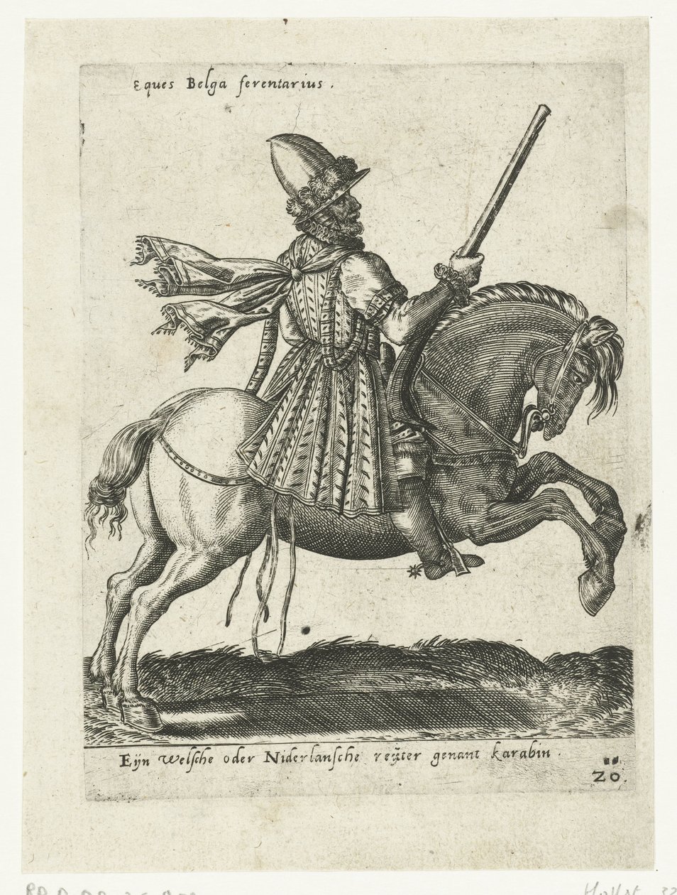 Cavaliere olandese con carabina da Abraham de Bruyn (attributed to)