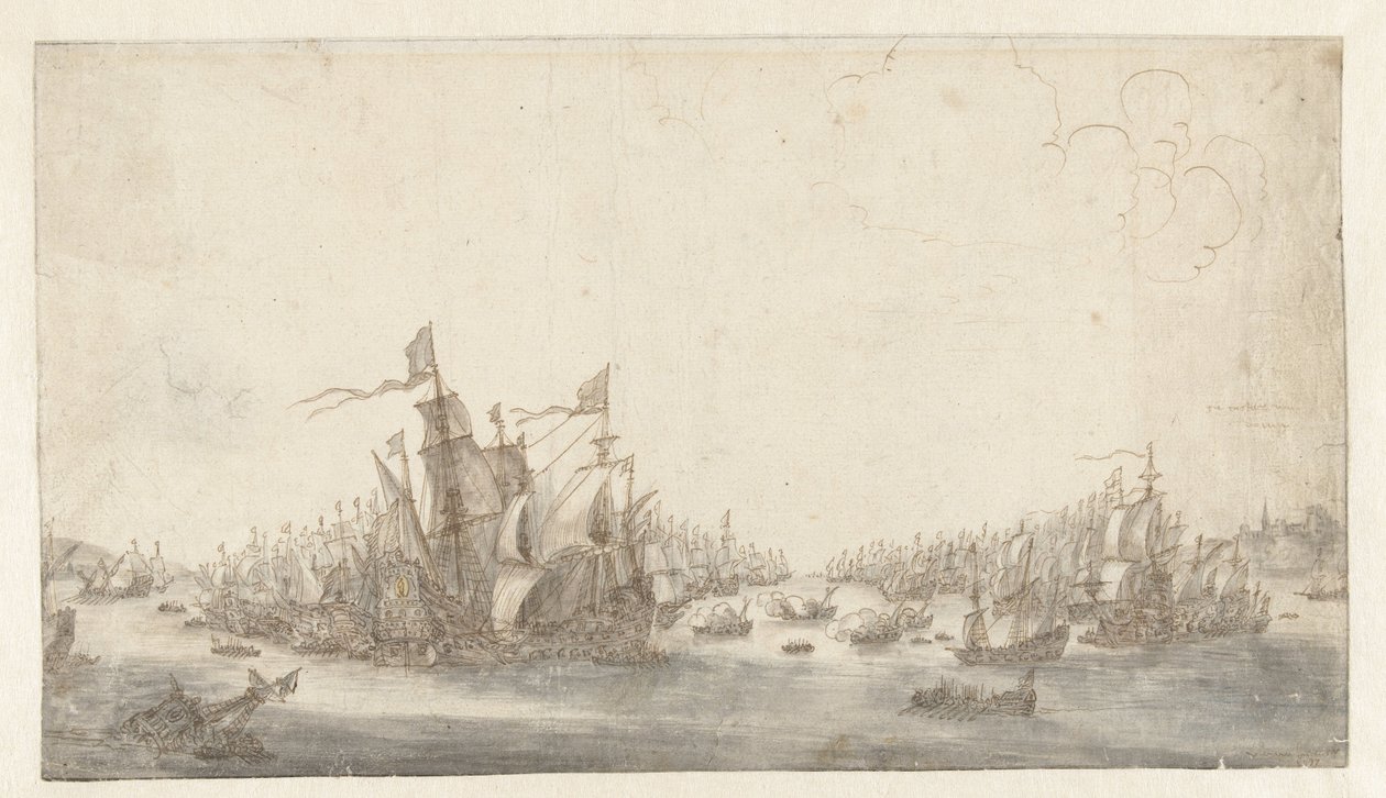 La battaglia navale di Duins da Abraham de Verwer