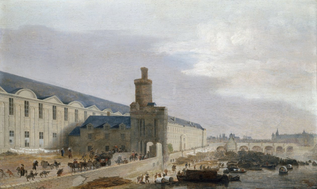 La Grande Galerie del Louvre con la Porte Neuve e la Tour de Bois, circa 1640 da Abraham de Verwer