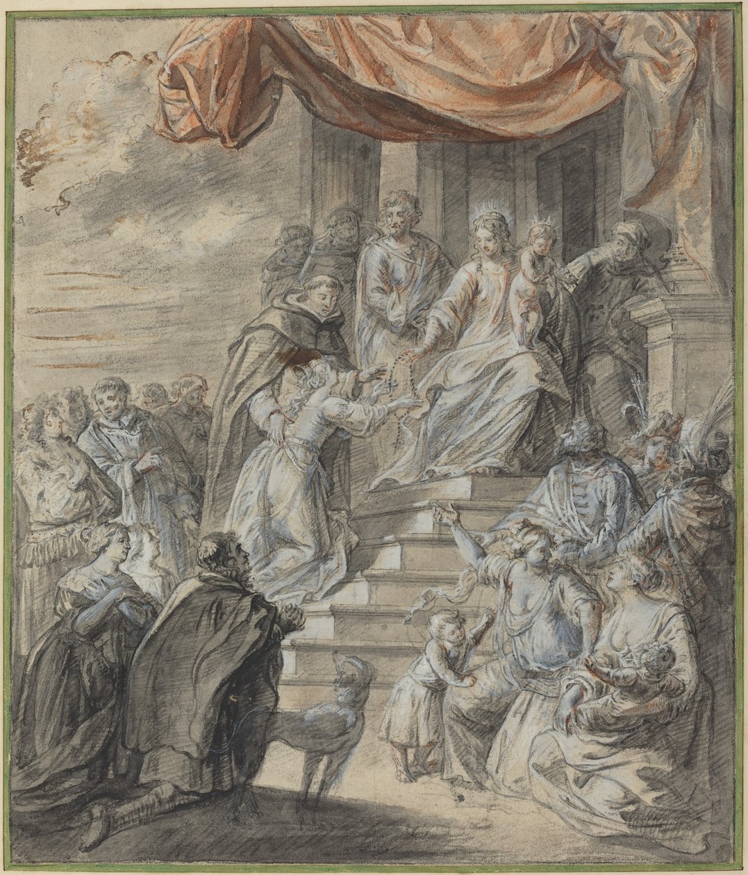 Madonna e Bambino con Rosario e Santo da Abraham van Diepenbeeck