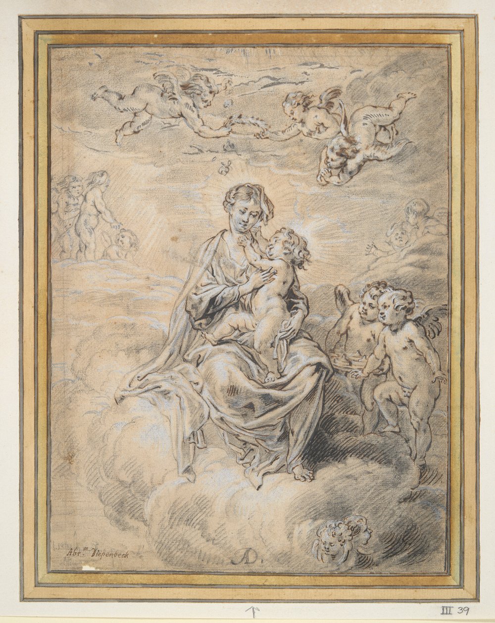 Vergine e Bambino in cielo, con putti da Abraham van Diepenbeeck