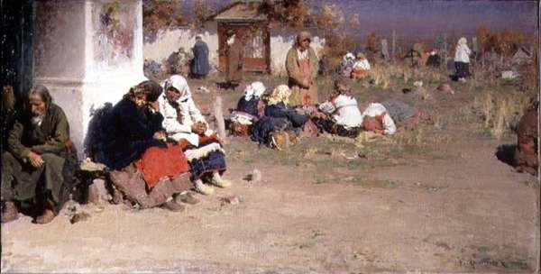 Radonice prima della messa da Abram Efimovich Arkhipov