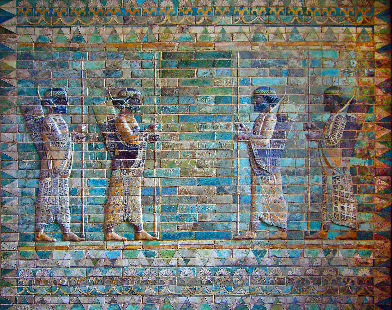 Dettaglio dal fregio degli arcieri, Palazzo di Dario I, Susa, Iran, c.510 a.C. da Achaemenid