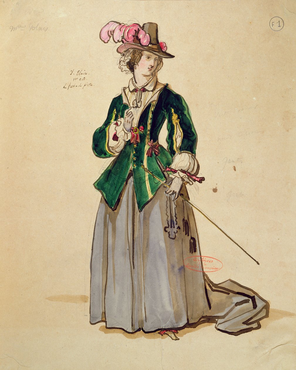 Costume per Dona Elvire in una produzione del 1847 di 