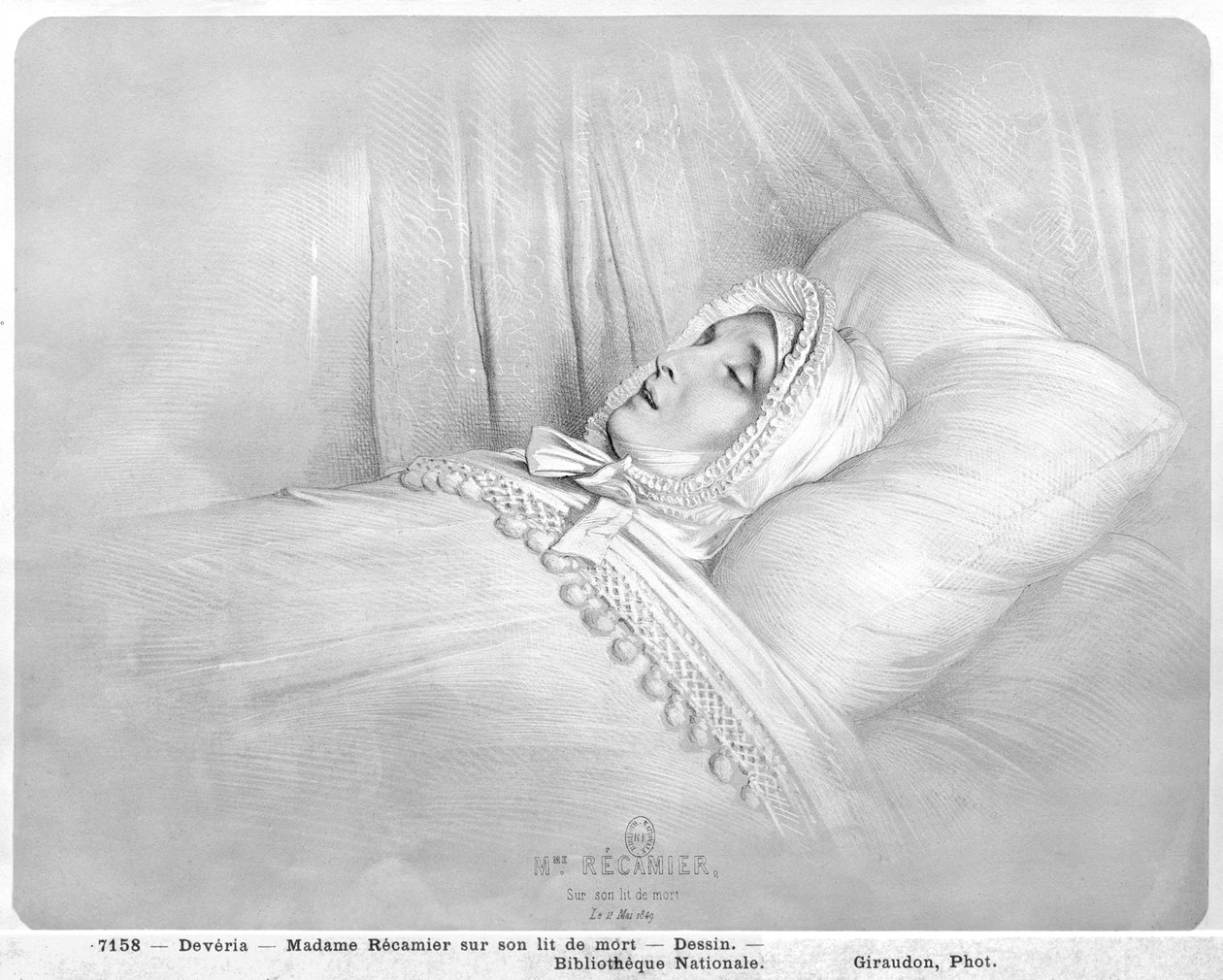 Madame Récamier (1777-1849) sul letto di morte, 11 maggio 1849 da Achille Devéria