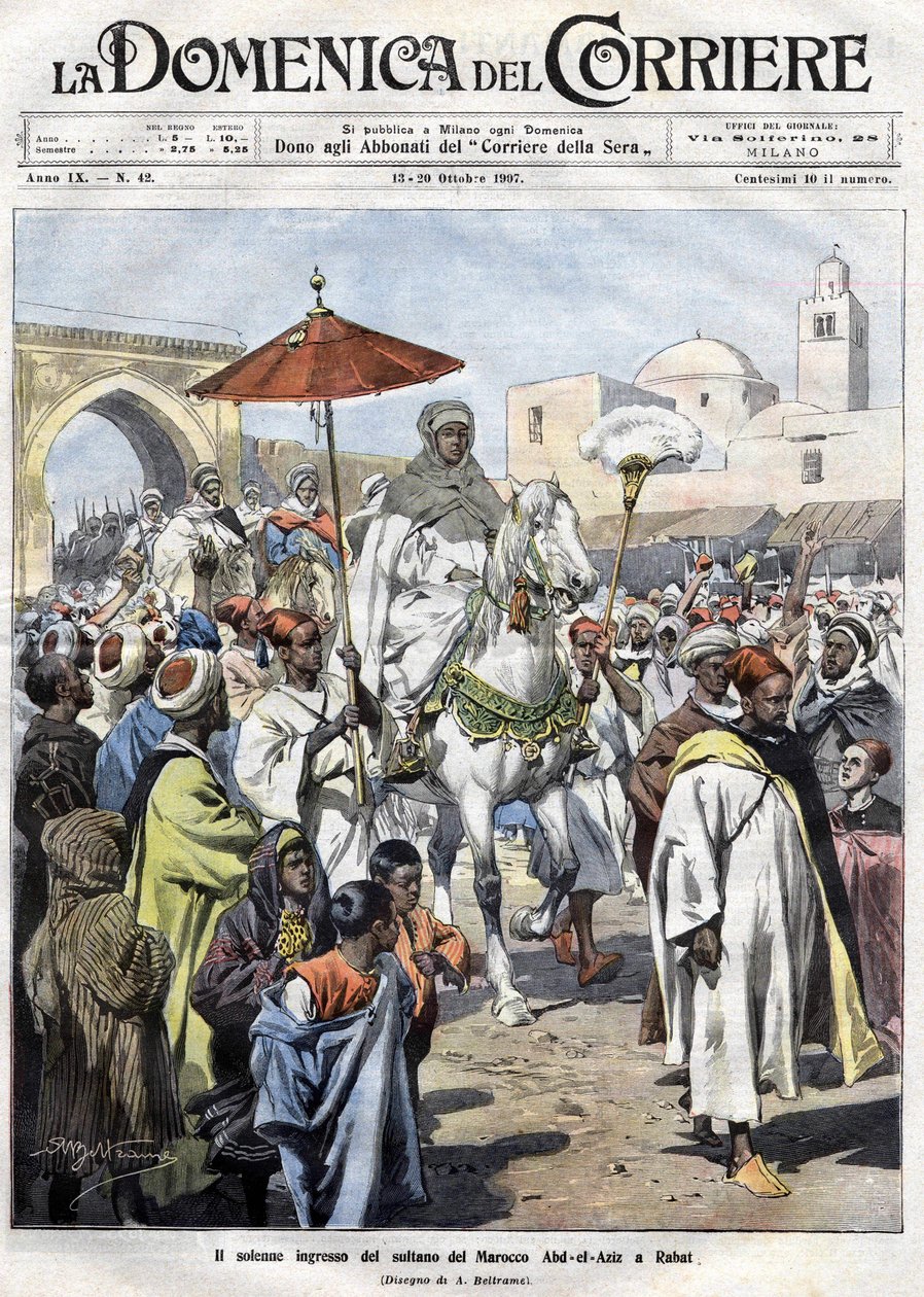 Abd al-Aziz (al-Hasan Mohamed al-Hasani al-Alaoui) entrò a Rabat in Marocco nell