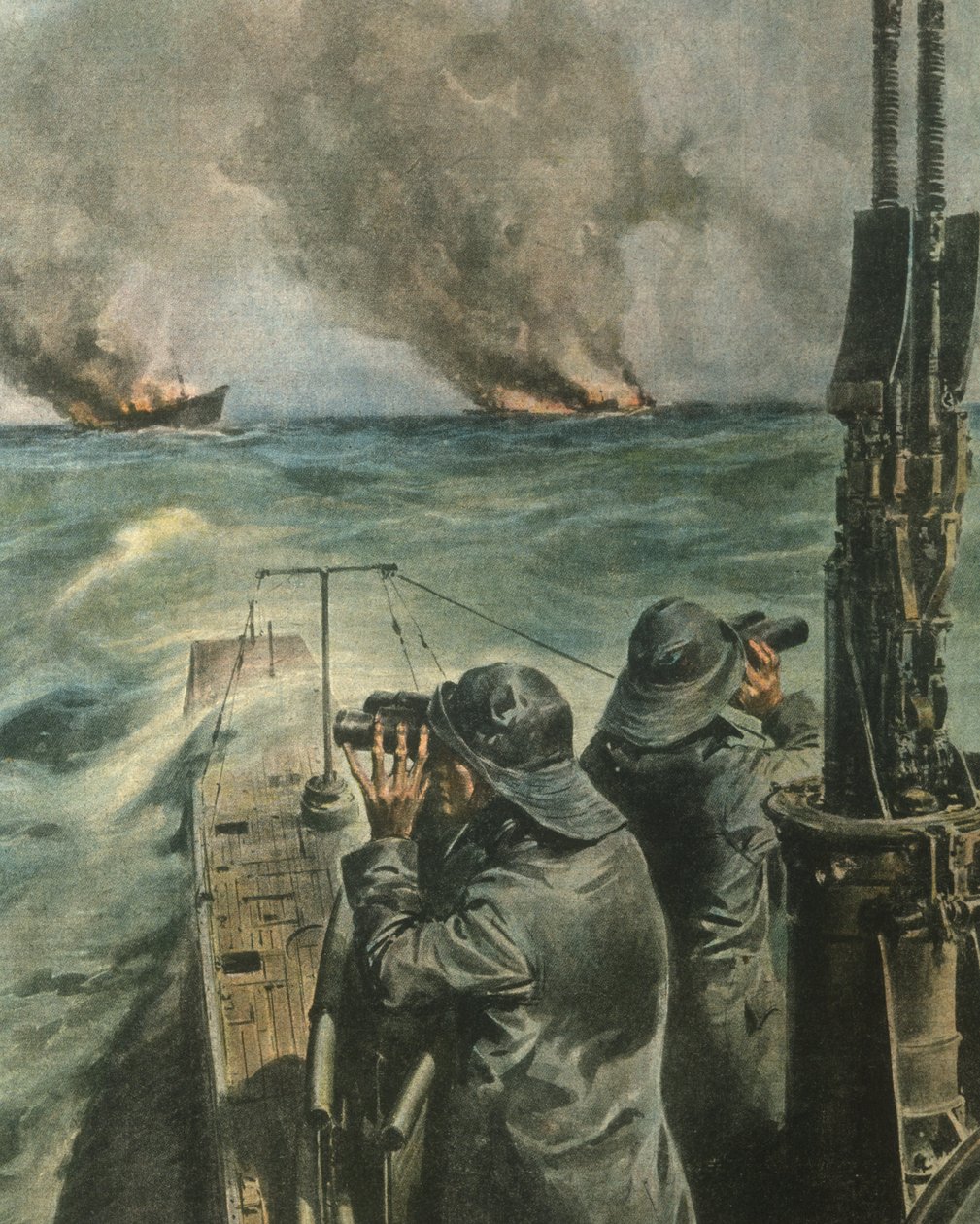 Illustrazione di copertina delle navi anglo-americane silurate al largo della costa dell