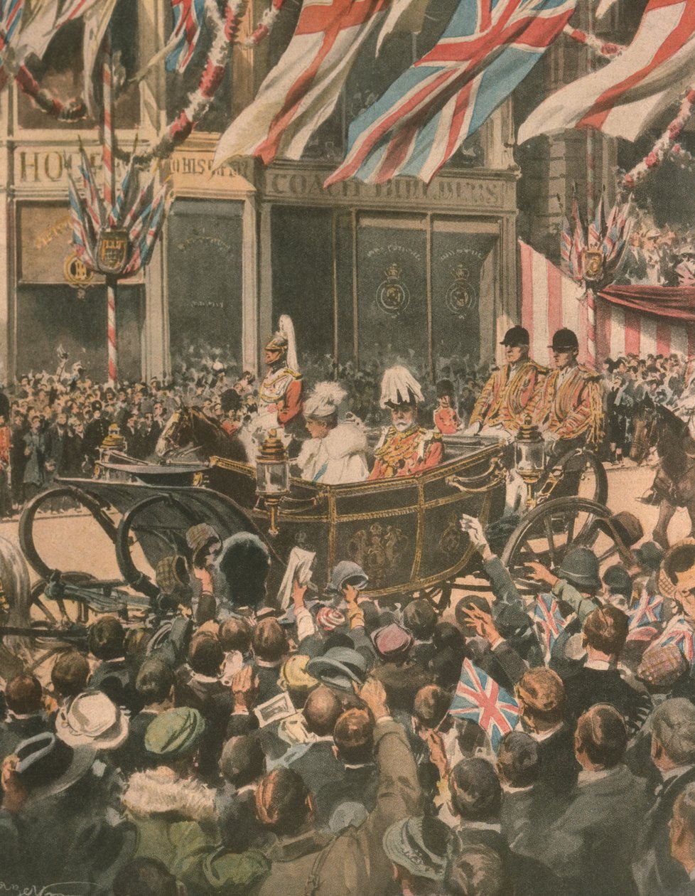 Illustrazione di copertina del giubileo di Re Giorgio V; Londra, Inghilterra da Achille Beltrame