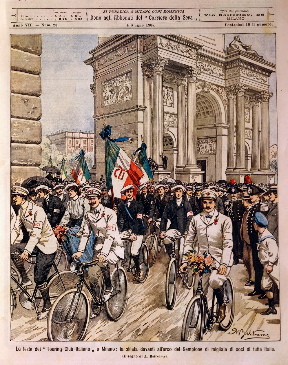 Ciclisti in parata presso l