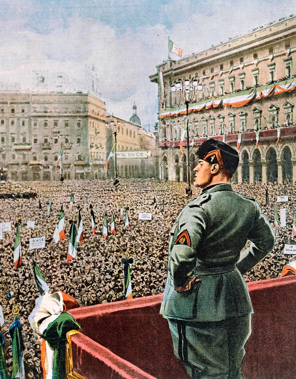 Discorso del Duce in Piazza Duomo a Milano, maggio 1930 da Achille Beltrame