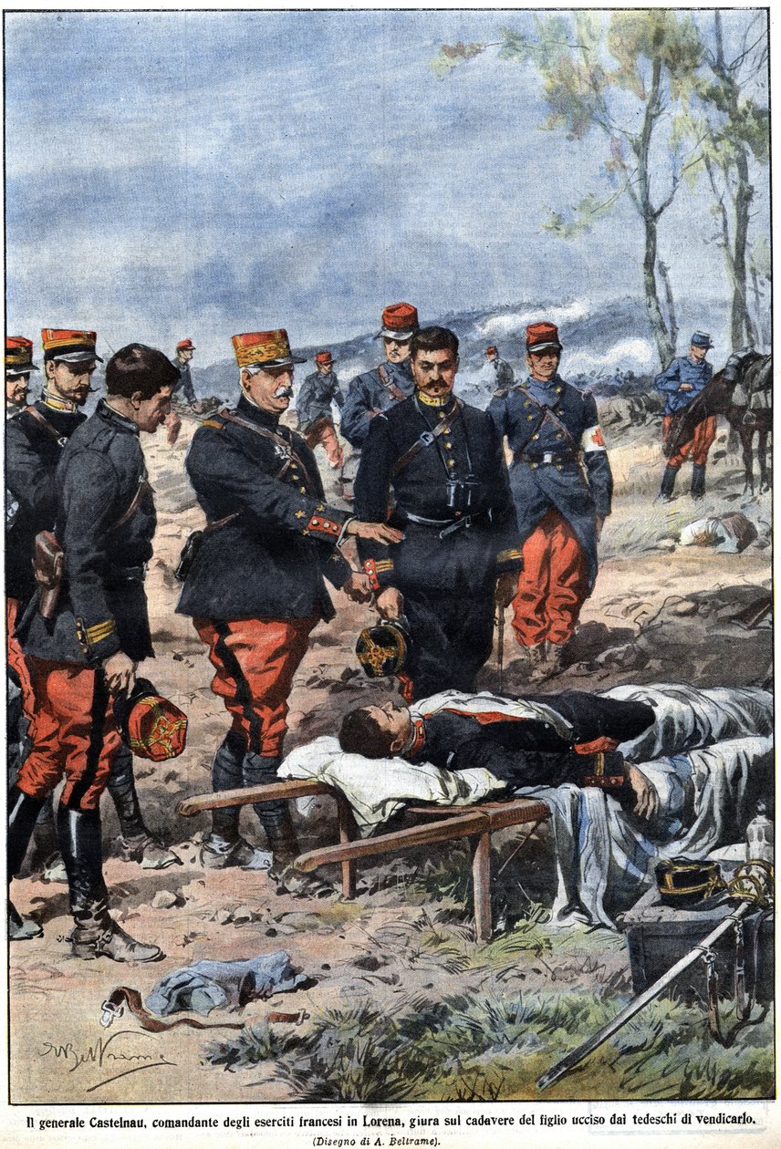 Episodio della guerra del 1914: Il generale Noel Edouard de Curieres de Castelnau (1851-1944), comandante dell