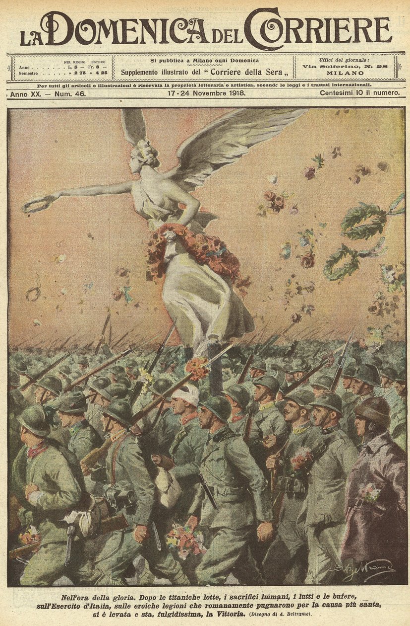 Prima Guerra Mondiale 1918 - Italia in guerra. Giorno della Vittoria. Nell
