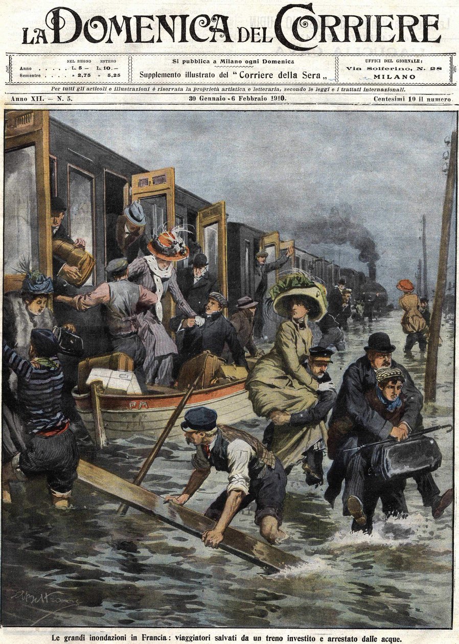 Inondazioni intorno a Parigi nel gennaio 1910, copertina della 