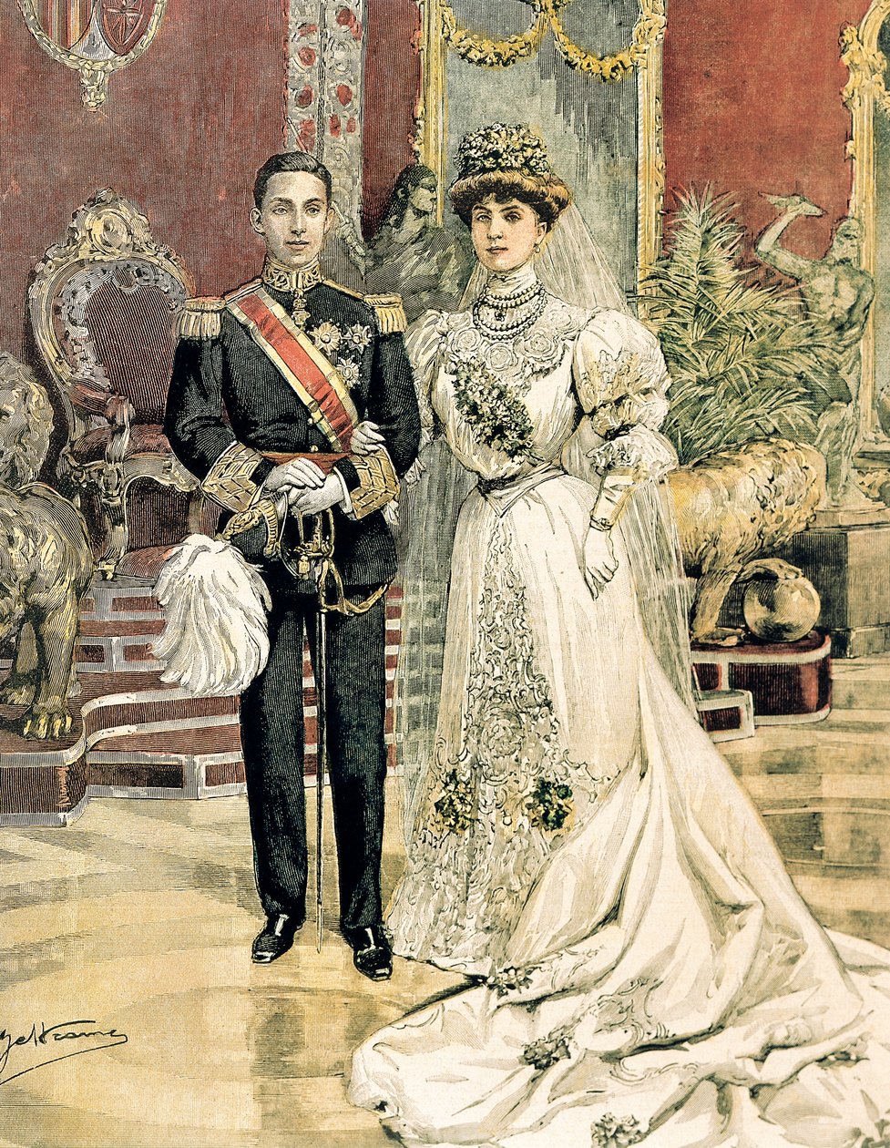 Matrimonio del Re Alfonso XIII di Spagna e della Principessa Ena di Battenberg, Achille Beltrame, da La Domenica del Corriere, 3 giugno da Achille Beltrame