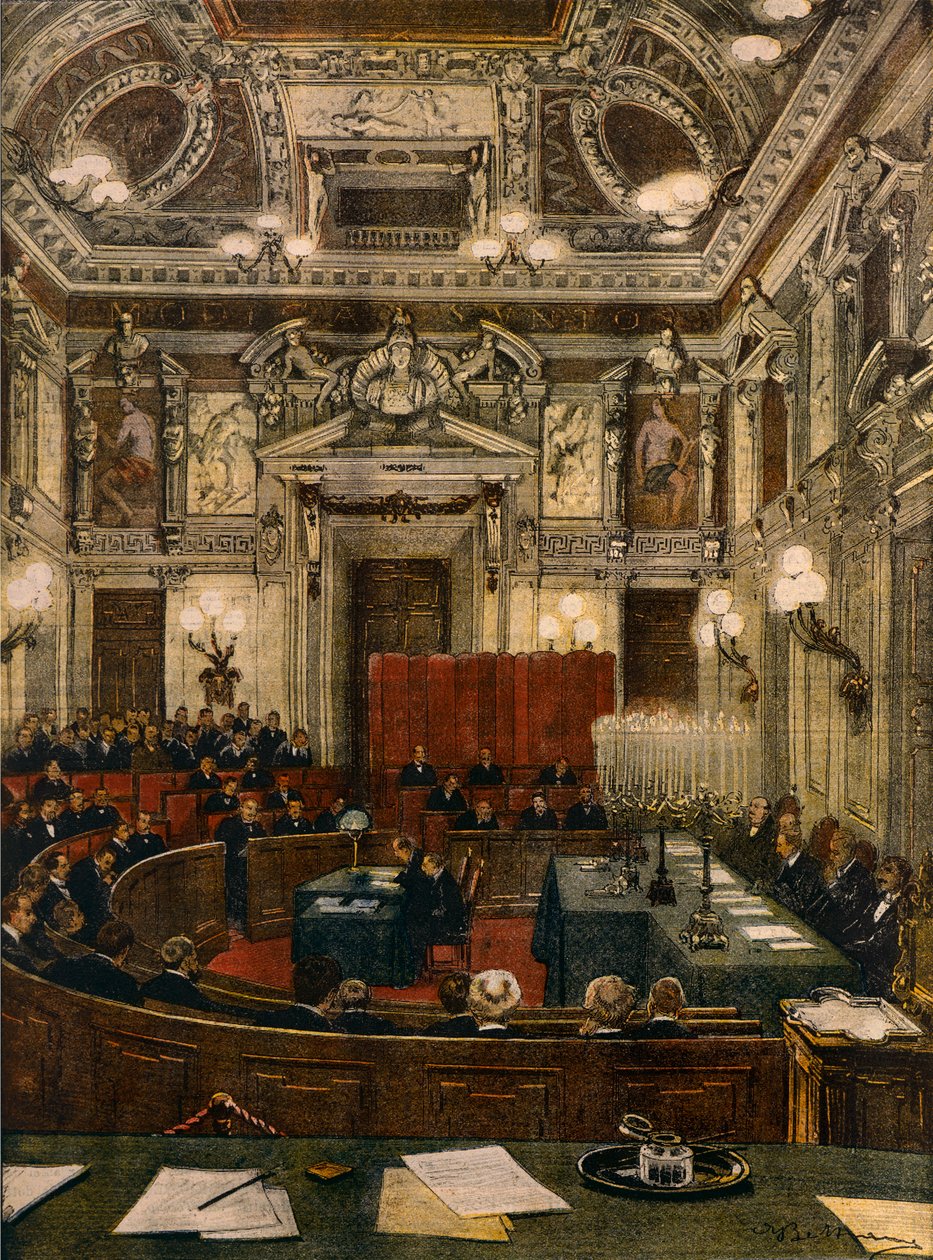 Nuovo Consiglio Comunale di Milano in sessione da Achille Beltrame