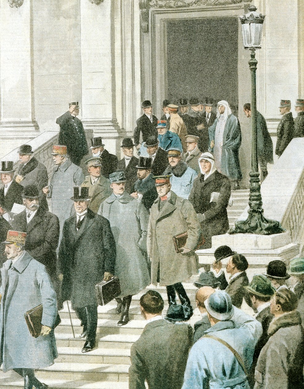 Delegati della conferenza di pace che lasciano il Quai D