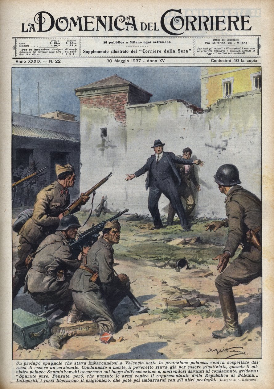 Guerra civile spagnola: diplomatico polacco catturato mentre si imbarcava a Valencia per la Polonia scampato per poco all