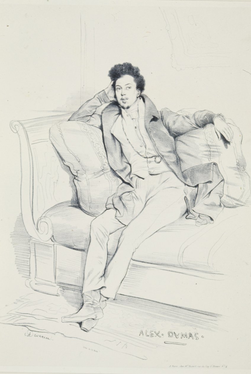 Ritratto di Alexandre Dumas da Achille Devéria