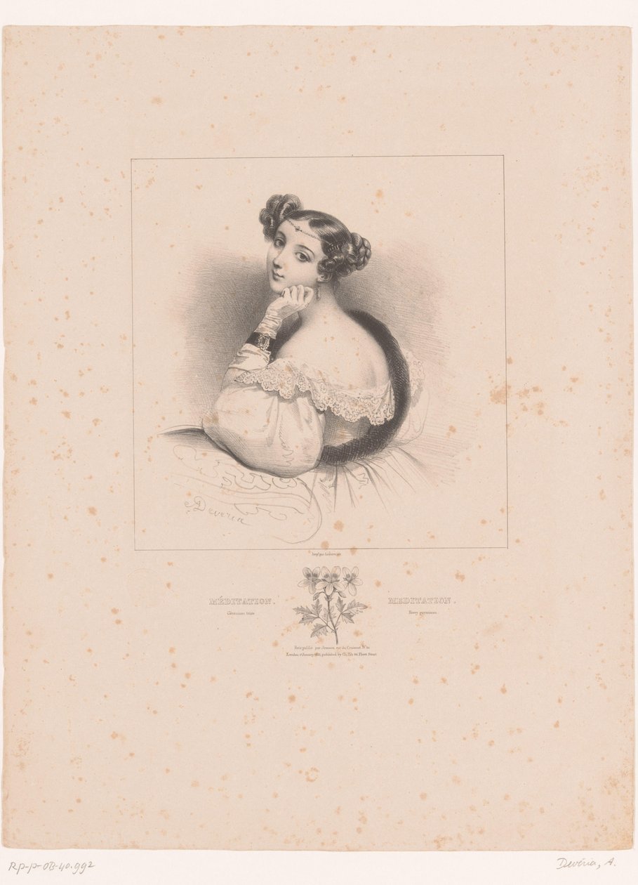 Pelargonio e meditazione (Taal der bloemen) da Achille Devéria