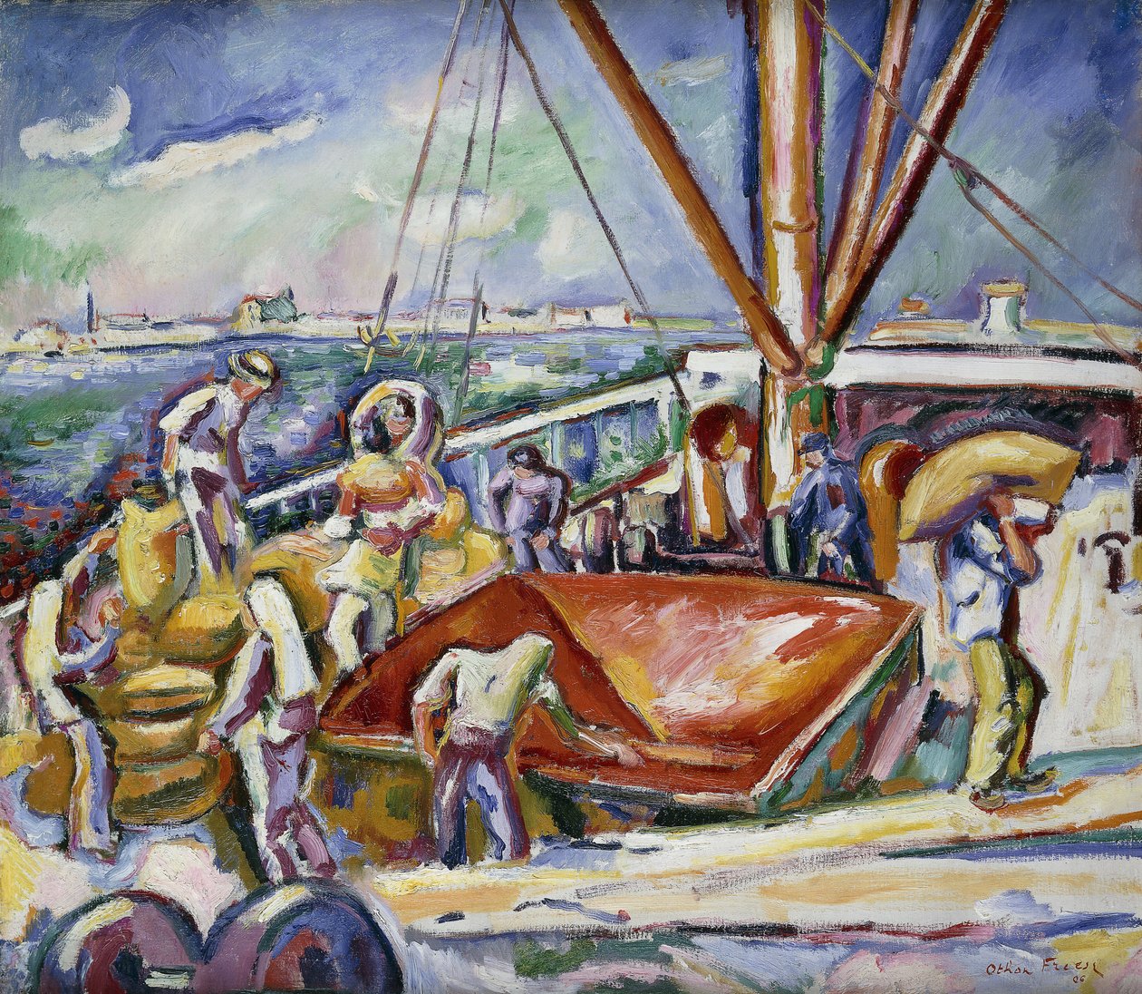 Scaricatori nel porto, Anversa da Achille Emile Othon Friesz
