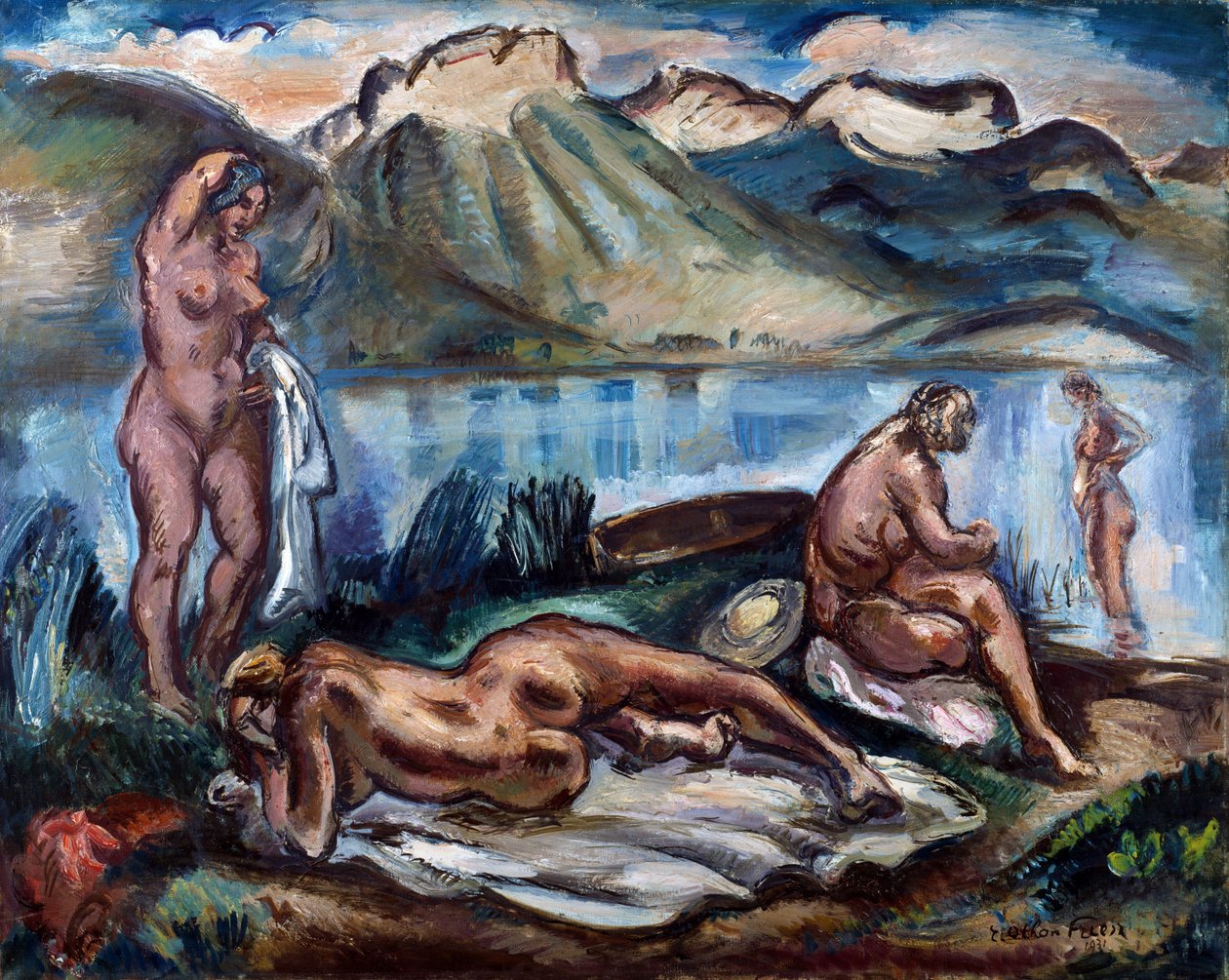 Nudi sulle rive del Lago di Annecy da Achille Emile Othon Friesz