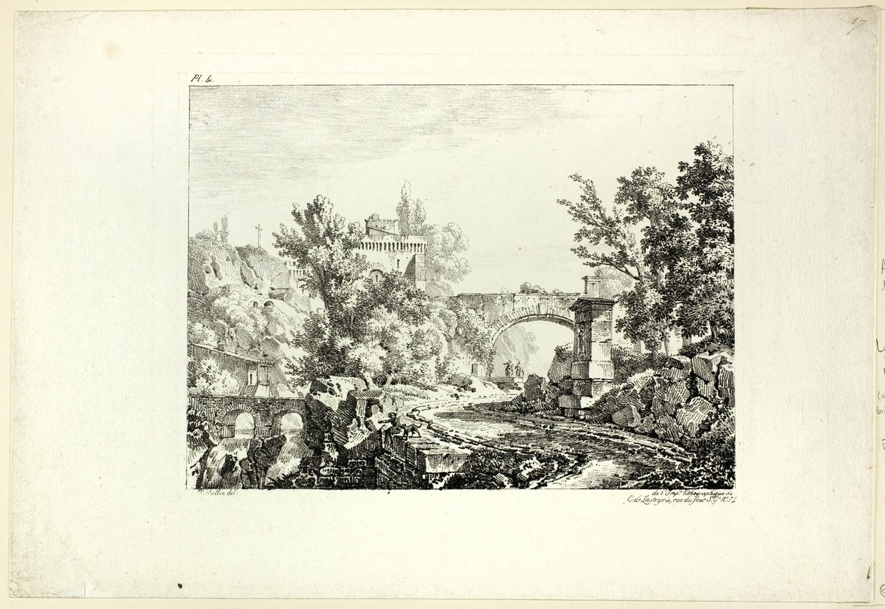 Paesaggio, tavola IV da Achille Etna Michallon