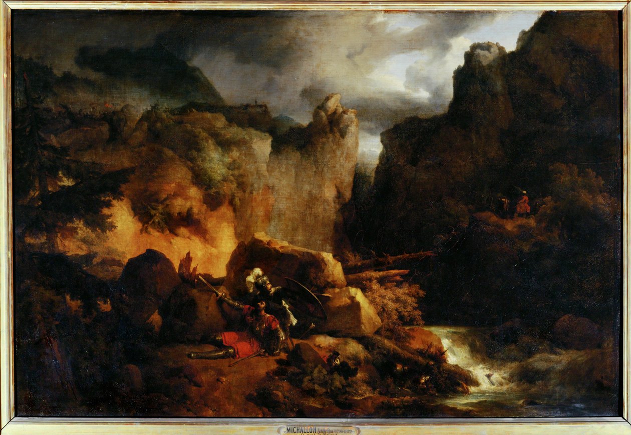 Paesaggio. Morte di Rolando nel 778 - Paesaggio. Morte di Rolando nel 778 ... da Achille Etna Michallon