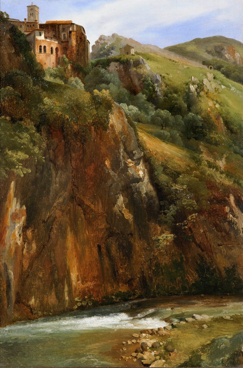 View of Santa Scolastica in Subiaco da Achille Etna Michallon