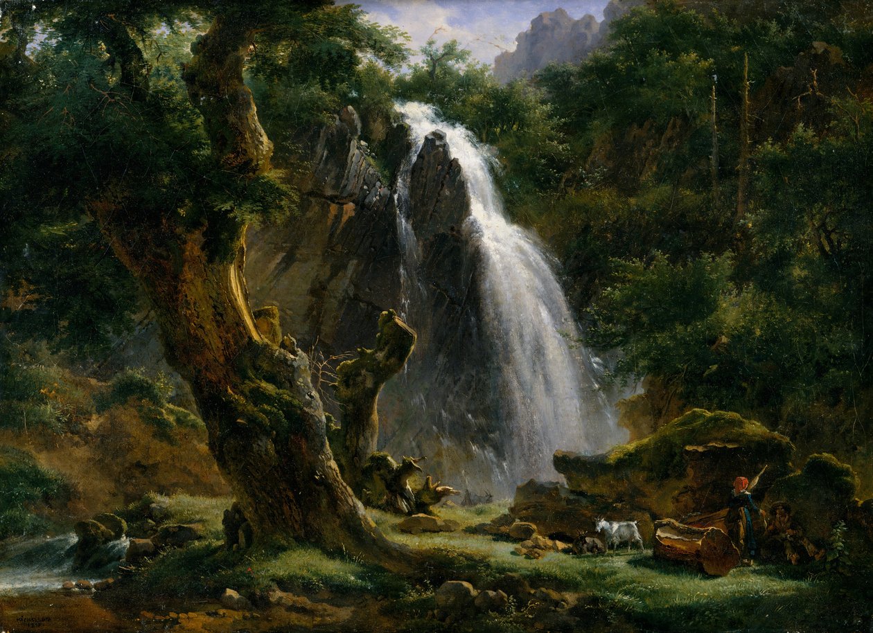 Cascata a Mont-Dore da Achille Etna Michallon