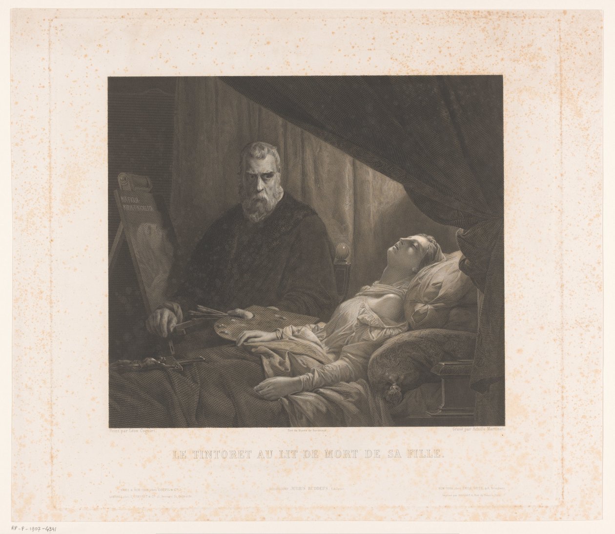 Il Tintoretto ritrae sua figlia sul letto di morte da Achille Louis Martinet