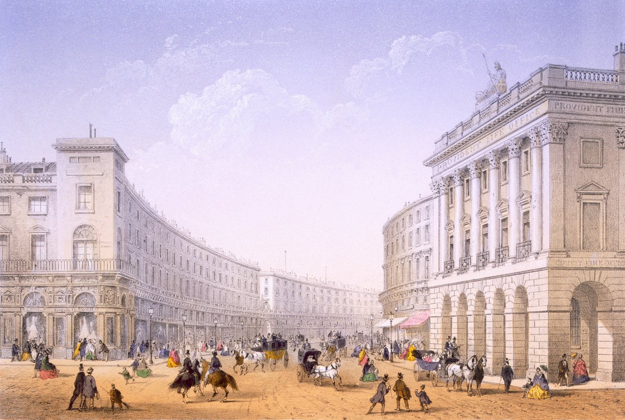 Il Quadrante e Regent Street, Londra da Achille Louis Martinet