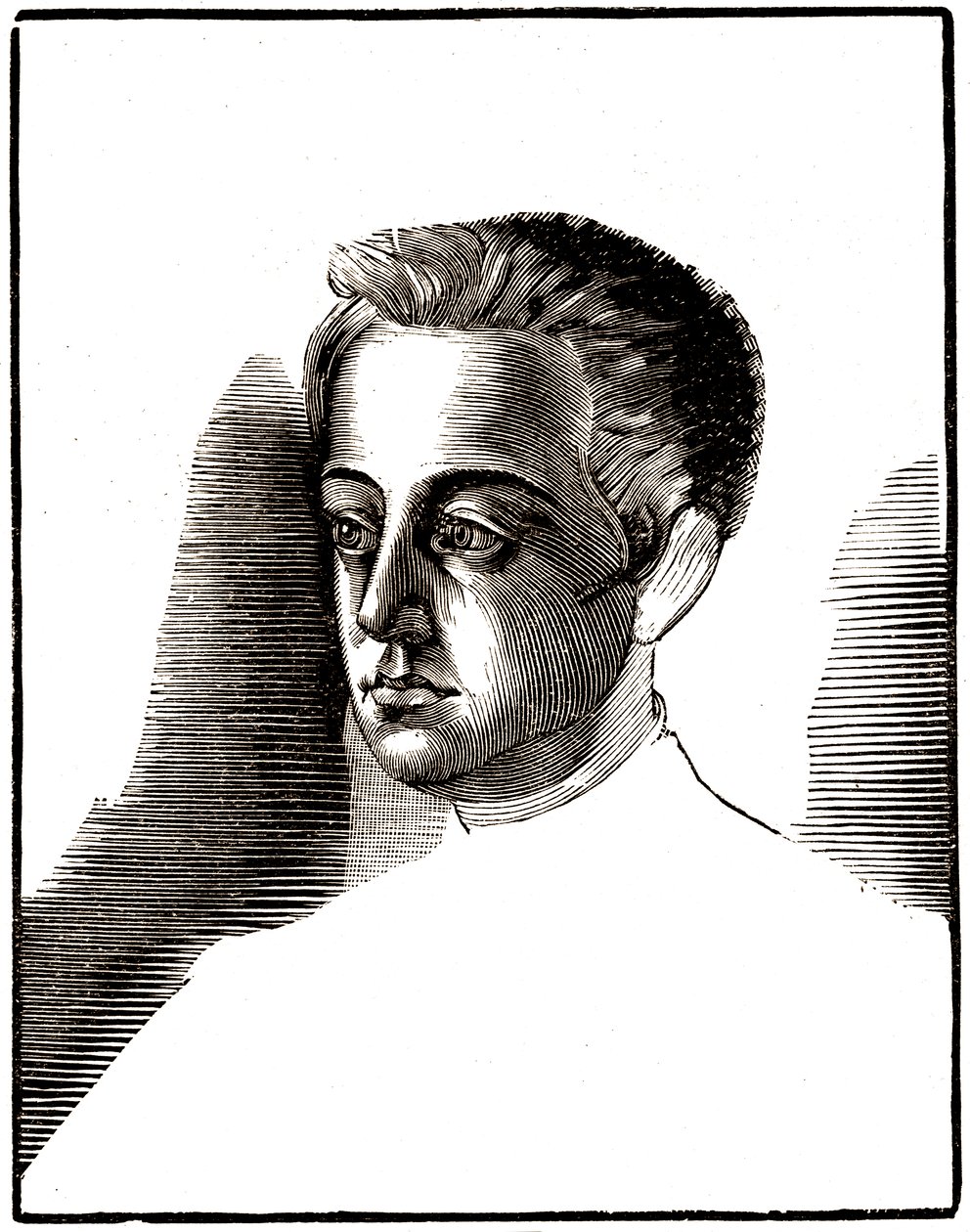 Ritratto di Gustave Flaubert, adolescente, 1835 circa. 1922 (acquaforte) da Achille Ouvré