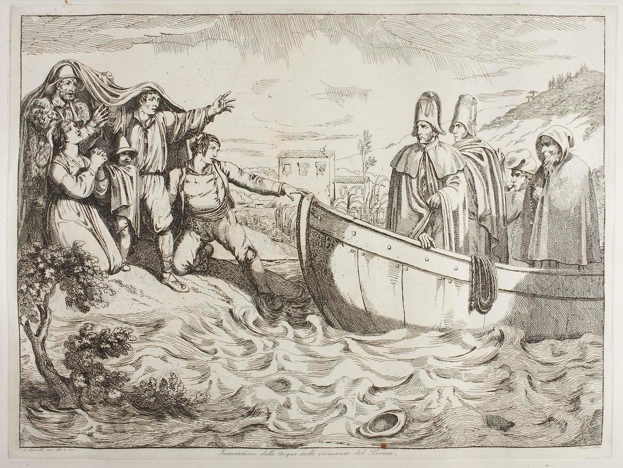 Sbarco presso il Tevere da Achille Pinelli