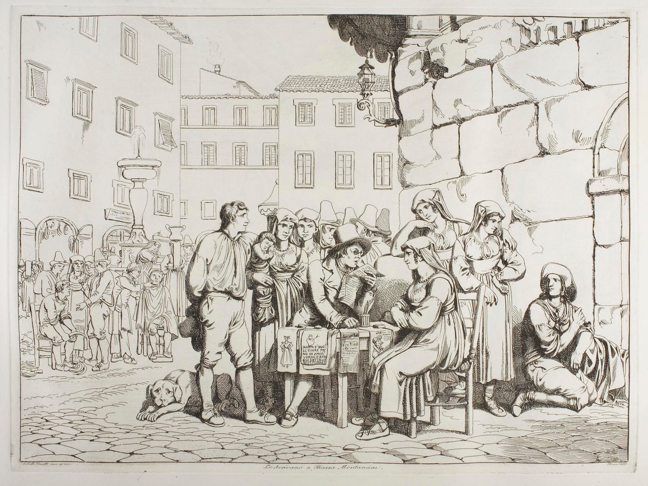 Lo scrittore a Piazza Montanara da Achille Pinelli