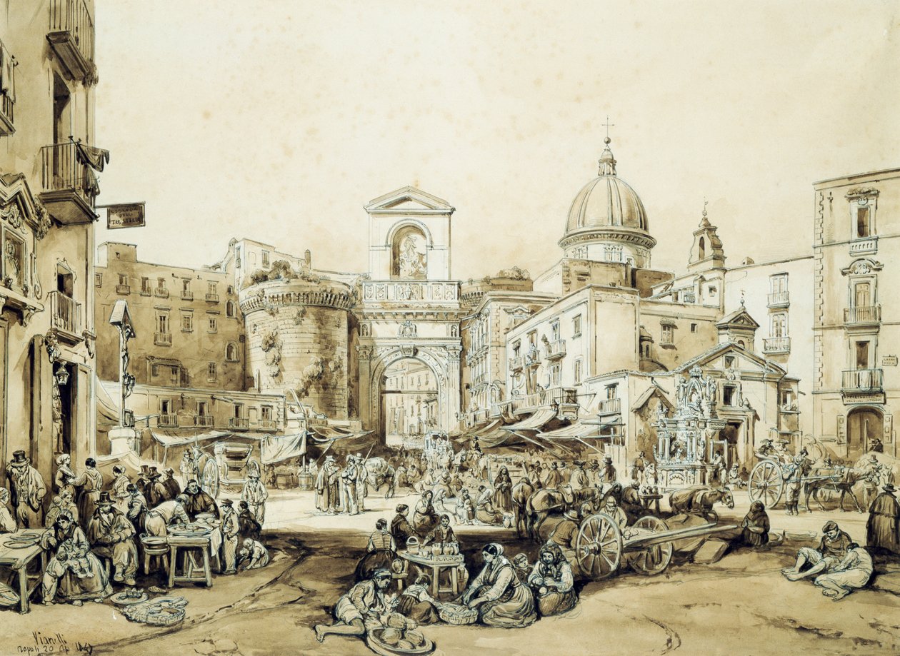 Porta Capuana a Napoli da Achille Vianelli