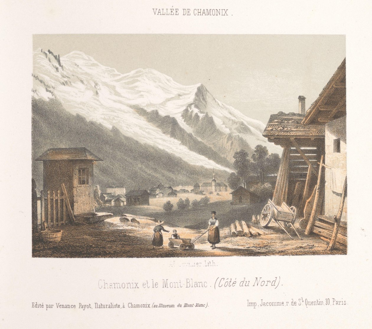 Vista sulla valle di Chamonix dal passo Les Montées da Ad. Cuvillier