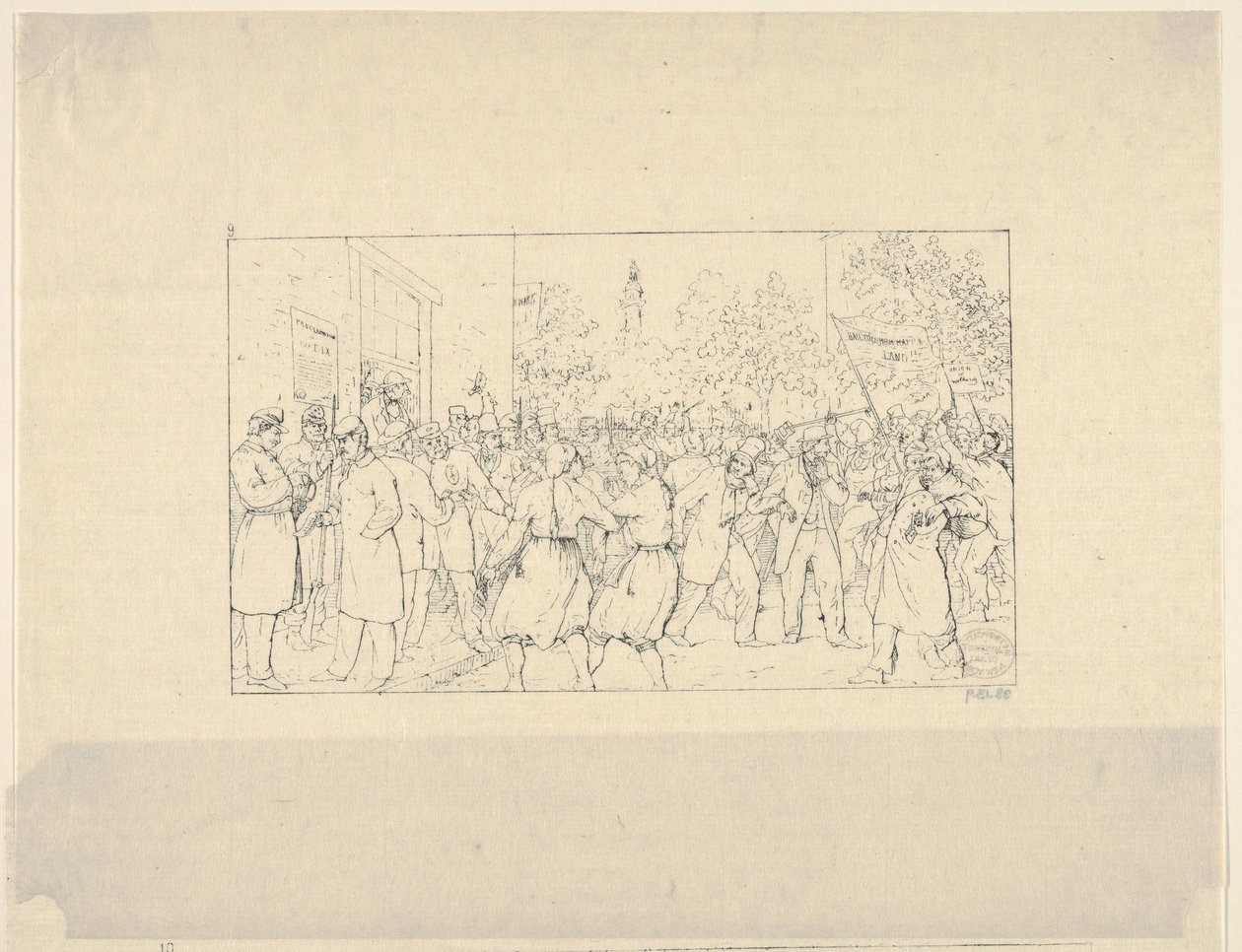 Elezioni a Baltimora, novembre 1862 da Confederate War Etchings, 1861-63 da Adalbert John Volck
