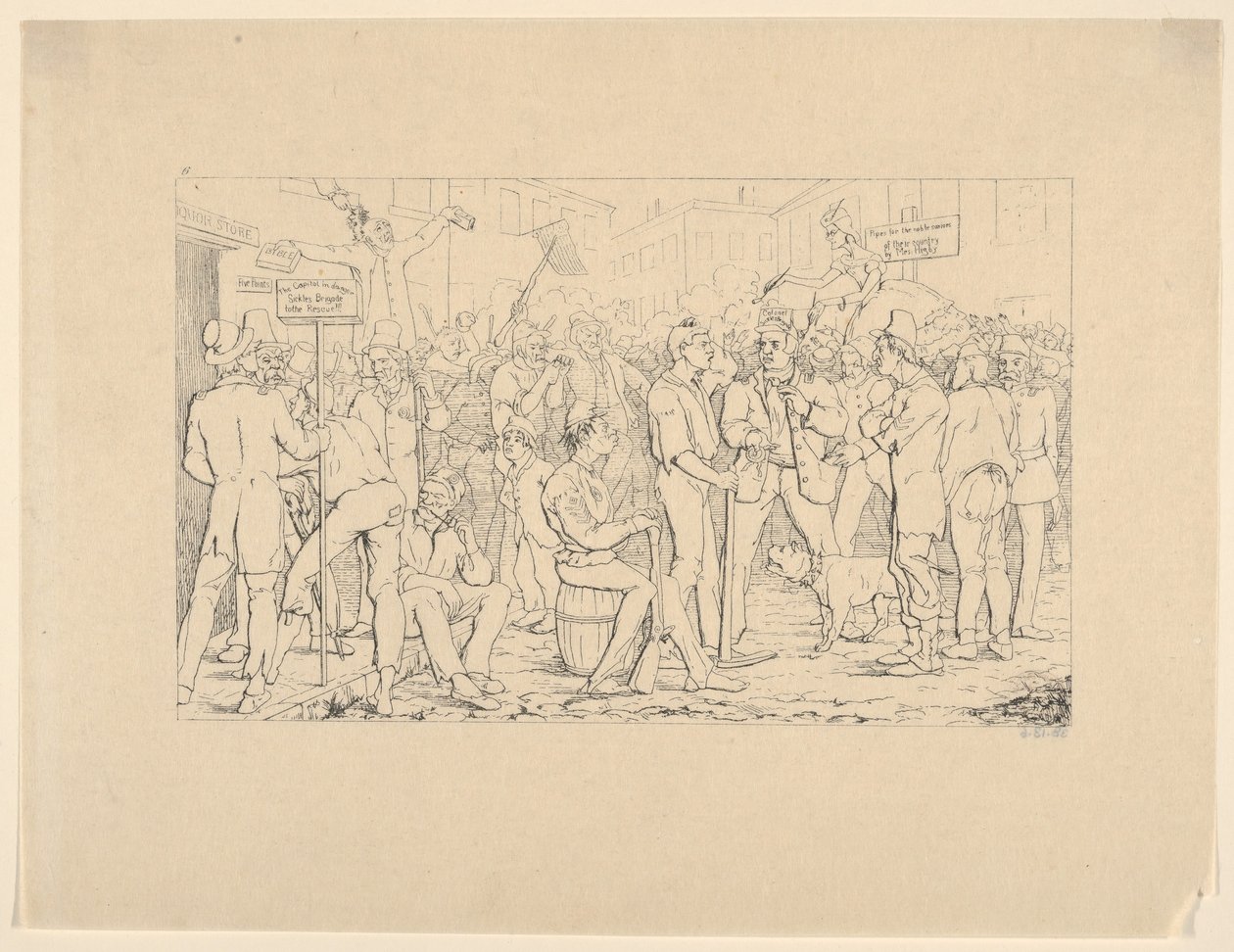 Arruolamento della brigata di Sickles, New York da Confederate War Etchings da Adalbert John Volck