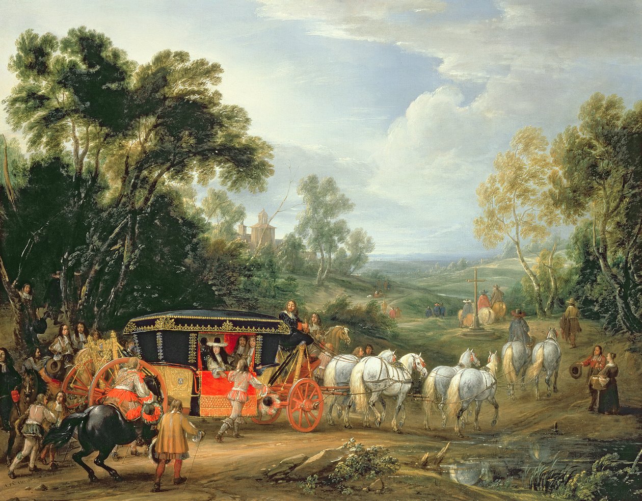 Luigi XIV (1638-1715) nella sua carrozza di stato da Adam Frans van der Meulen
