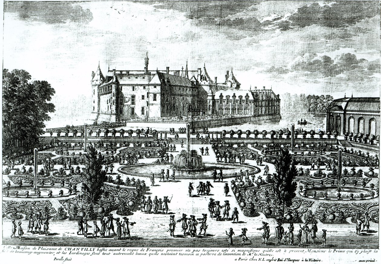 Il castello di Chantilly e i giardini progettati da Andre le Notre da Adam Perelle