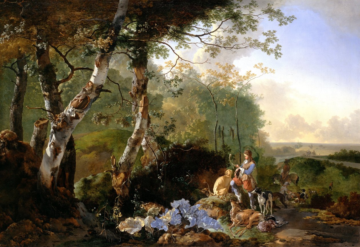 Paesaggio con Cacciatori e Selvaggina da Adam Pynacker