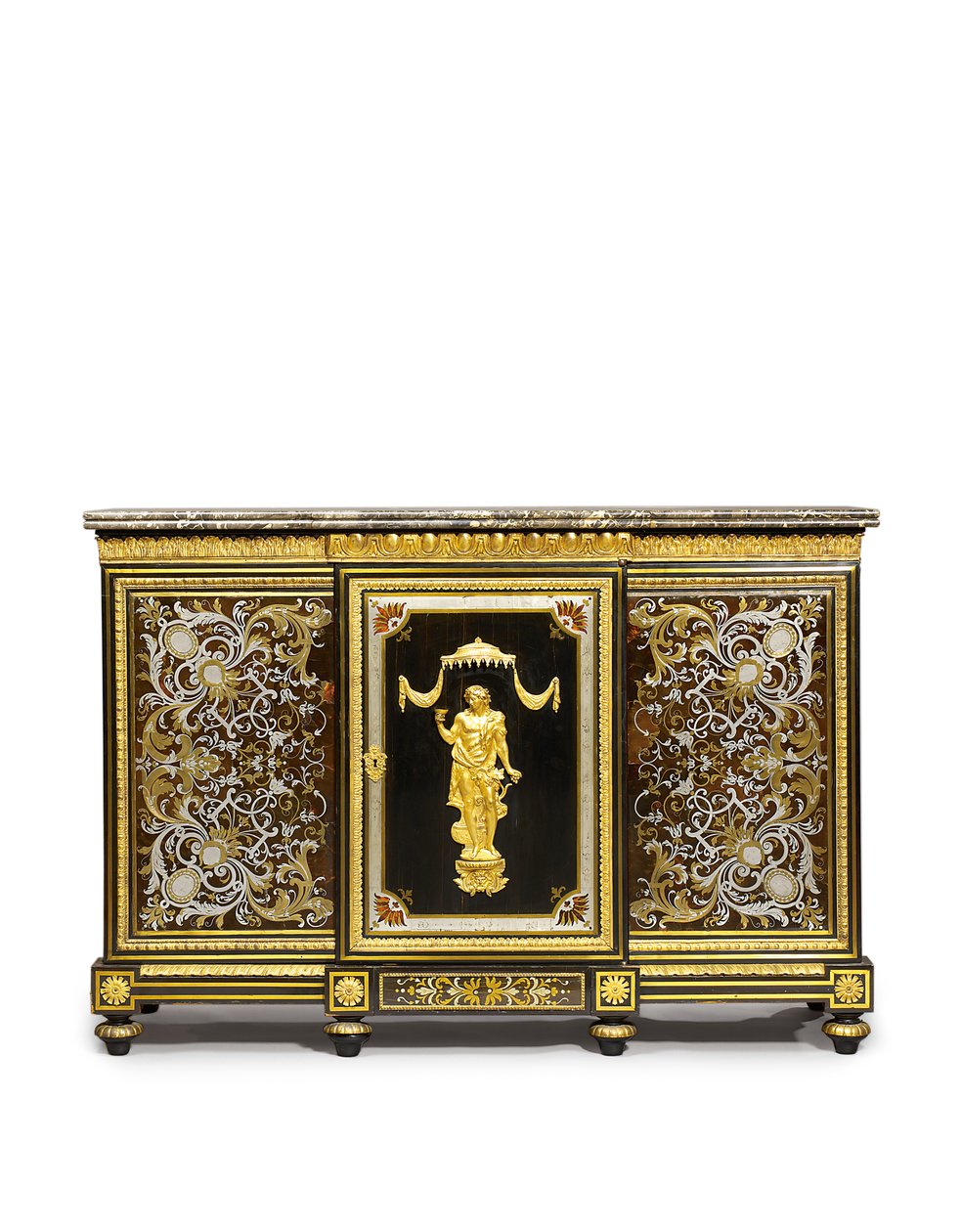 Mobiletto laterale Luigi XVI, commissionato dal Marchand-Mercier Claude-Francois Julliot, con pannelli di marqueterie Luigi XIV, c.1775-1800 da Adam (attr. to) Weisweiler