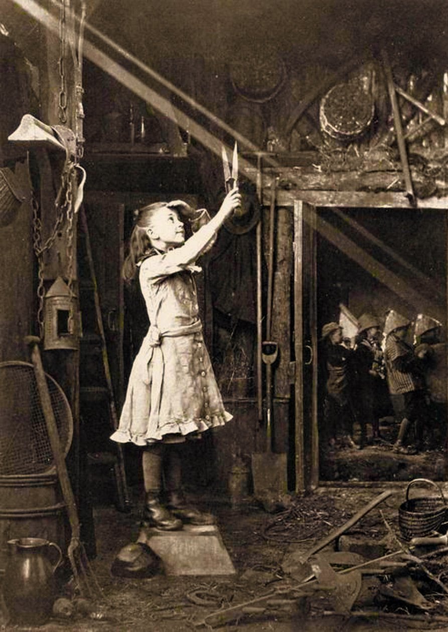 Ragazza che taglia un raggio di sole da Adam Diston