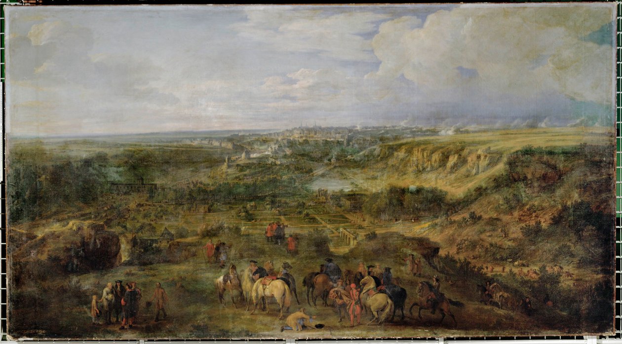 Vista della città di Lussemburgo dai bagni Mansfeld ... da Adam Frans van der (circle of) Meulen