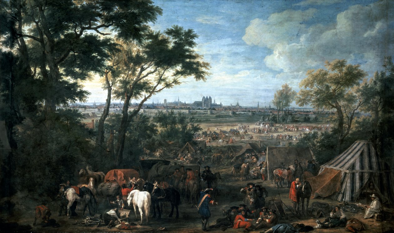 Esercito di Luigi XIV che assedia Tournai, di Adam Frans van der Meulen, Francia e Belgio da Adam Frans van der Meulen