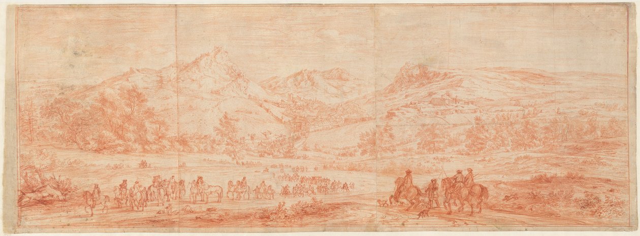 Französische Truppen vor Salins und den umliegenden Hügeln da Adam Frans van der Meulen
