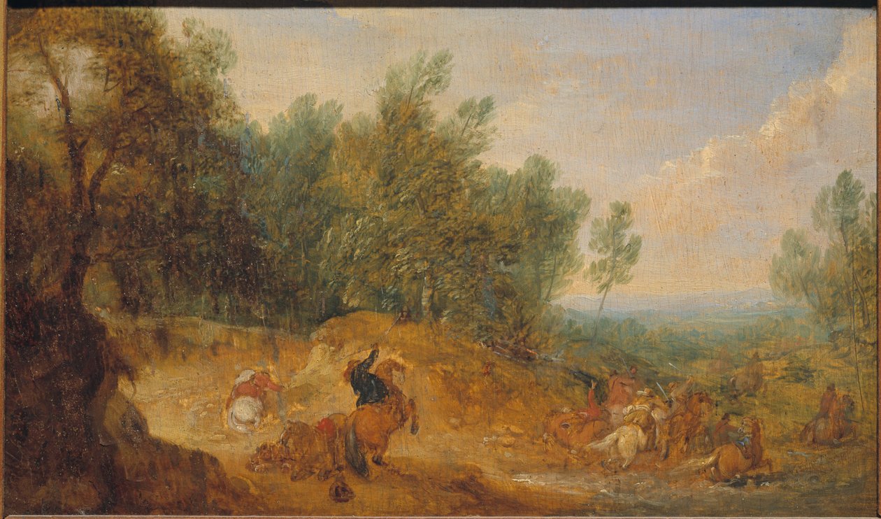 Reiter an einer Furt angegriffen da Adam Frans van der Meulen